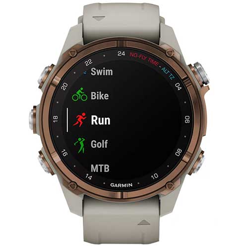 Fonctions navigation et orientation de la montre de plongée connectée GPS Descent Mk3i Garmin bronze